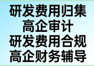 高企认定 | 研发费用归集与审计合规辅导——将零散的研发投入，转化为符合高新标准的合规资产，化解后续核查风险
